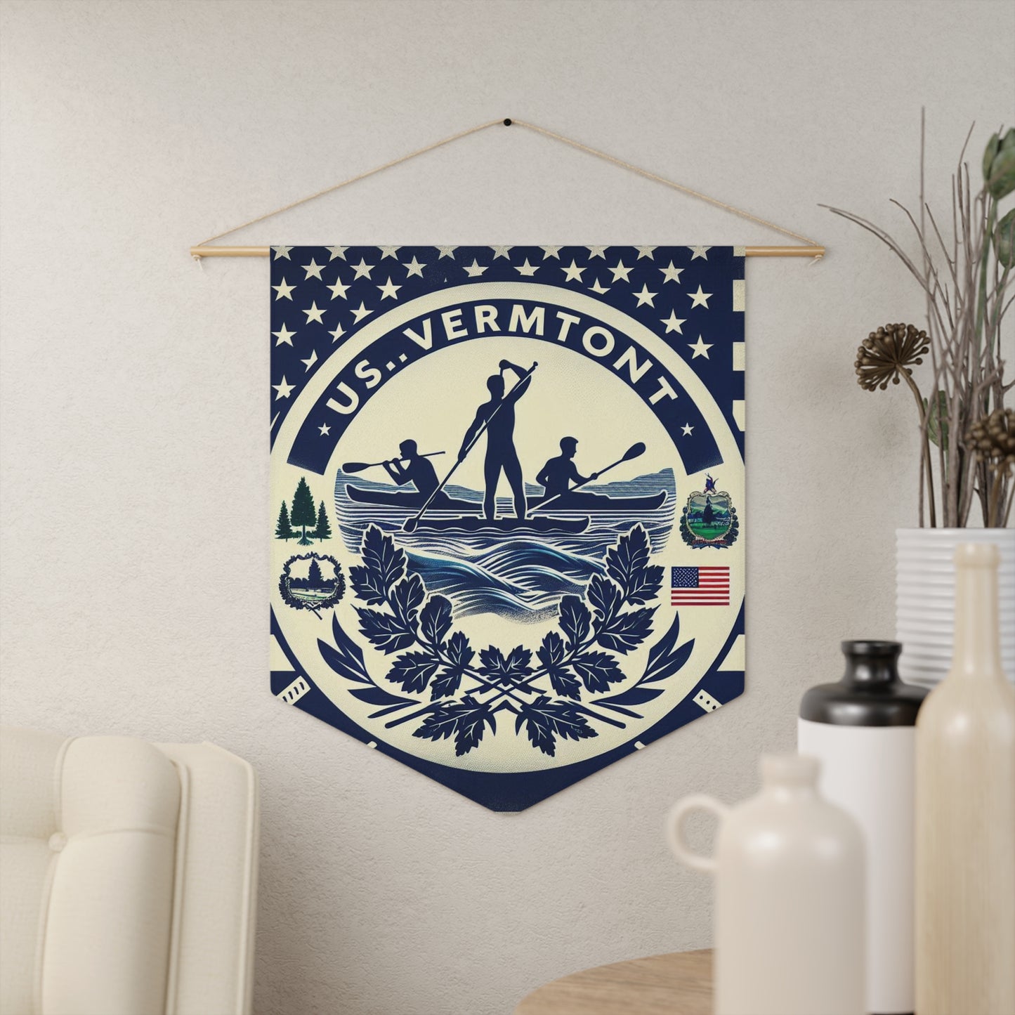 Flag Village Vermont State Flag Pennant Sporting Home Wall decoration VT0002
