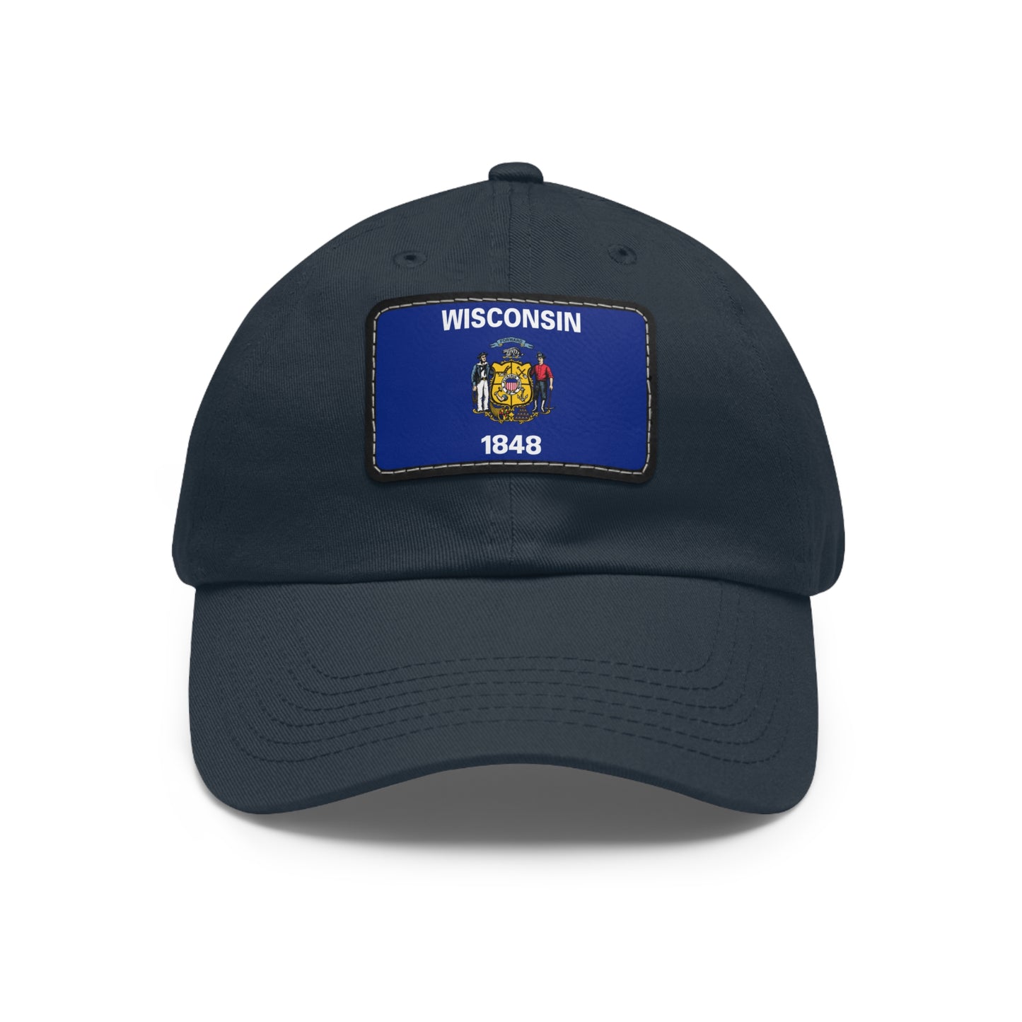 Flag Village USA Wisconsin State Flag Hat Cap with Leather Patch