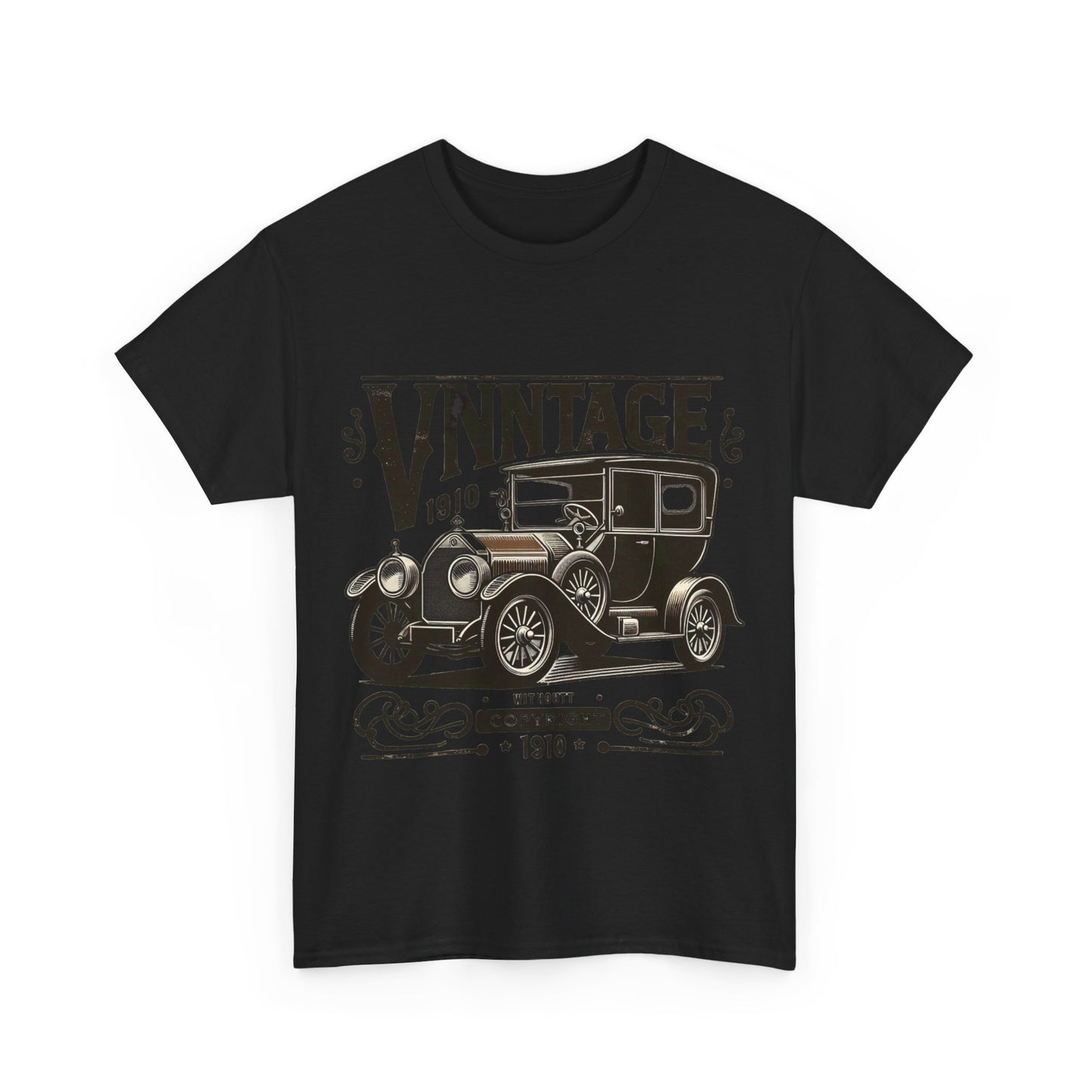 Flag Village USA Vintage Car Flag T-SHIRT Heavy Cotton Tee USA0005