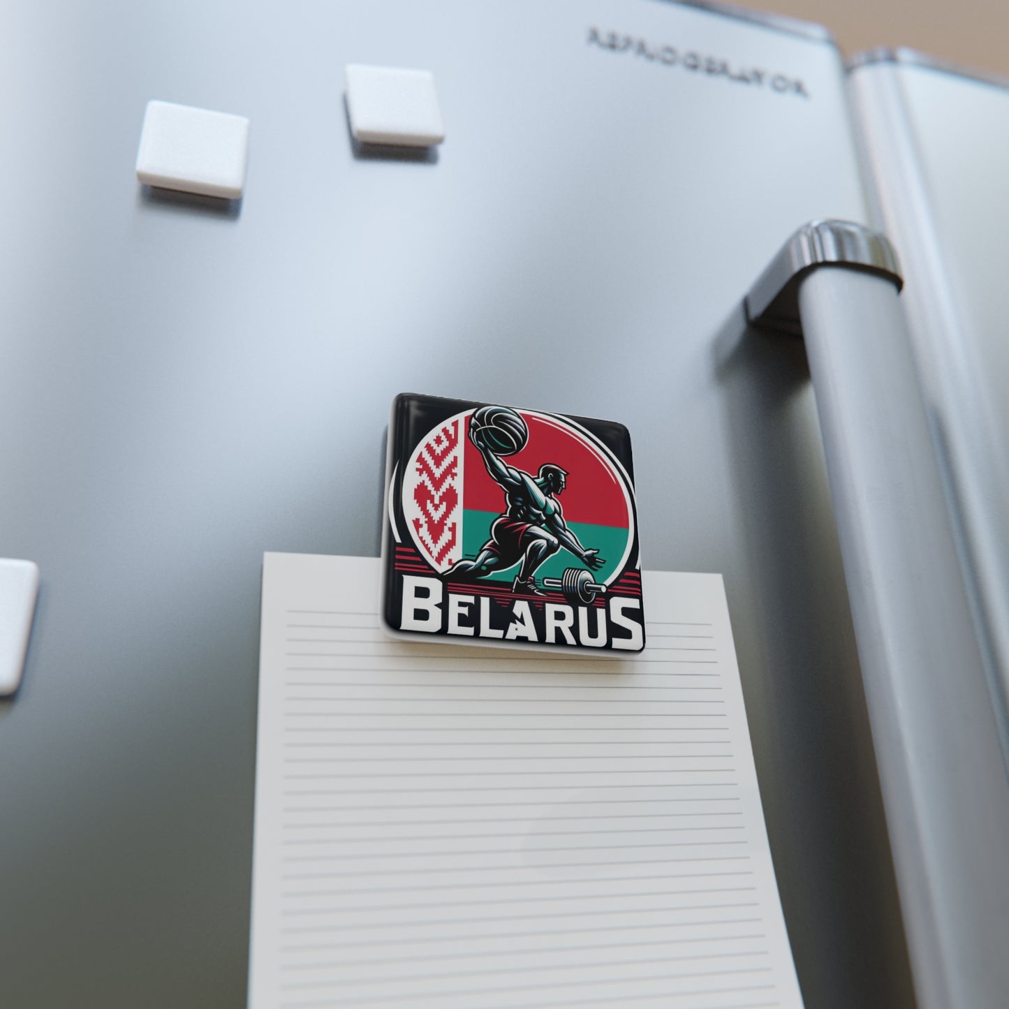 Flag Village Belarus Flag Sporting Porcelain Magnet, Square BLR0006