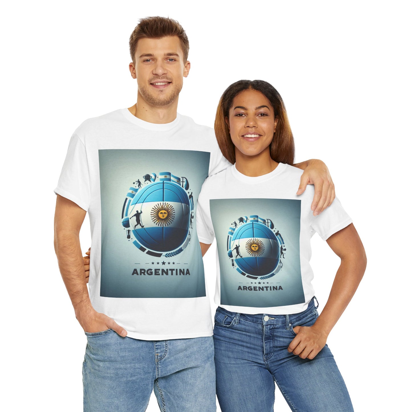Flag Village Argentina Sporting Flag T-SHIRT Heavy Cotton Tee ARG0003