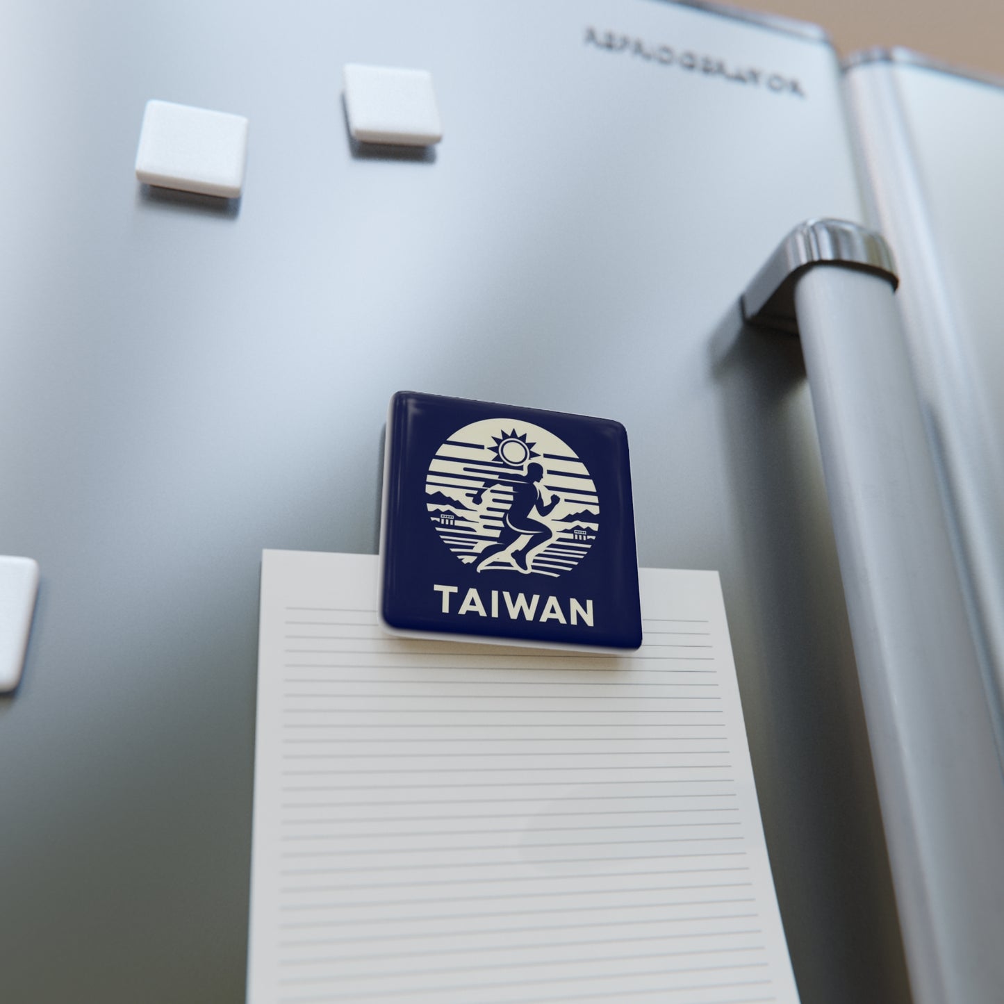 Flag Village Taiwan Flag Sporting Porcelain Magnet, Square TWN0006