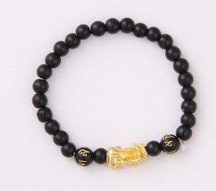 Flag Village Obsidian 18K Gold Bracelet six brave words on hand and little Pearl transport gifts wholesale