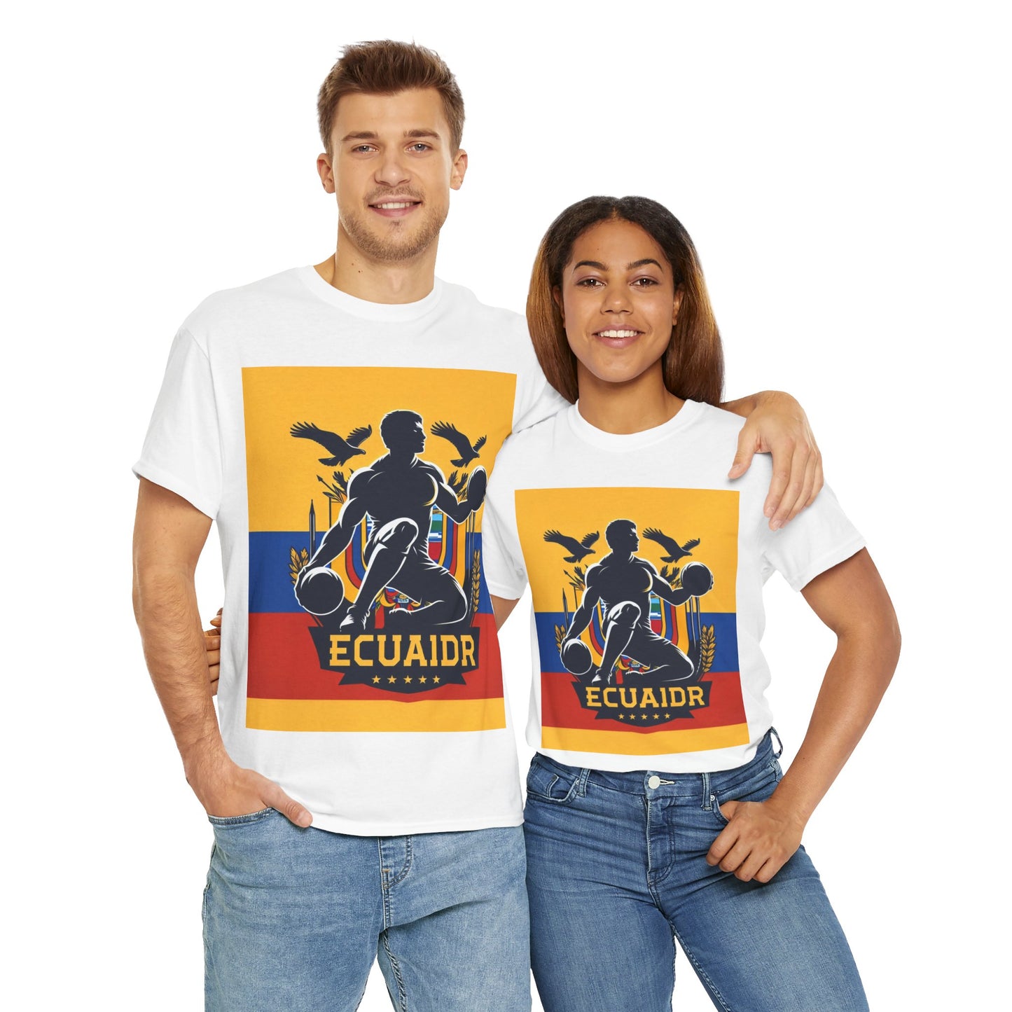 Flag Village Ecuador Sporting Flag T-SHIRT Heavy Cotton Tee ECU0004