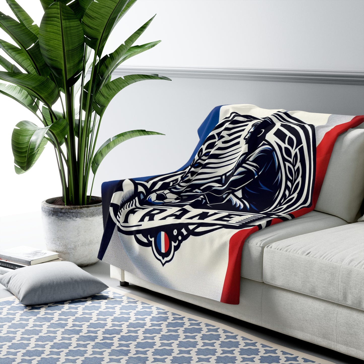 Flag Village France Sporting Flag Sherpa Fleece Blanket FRA0002