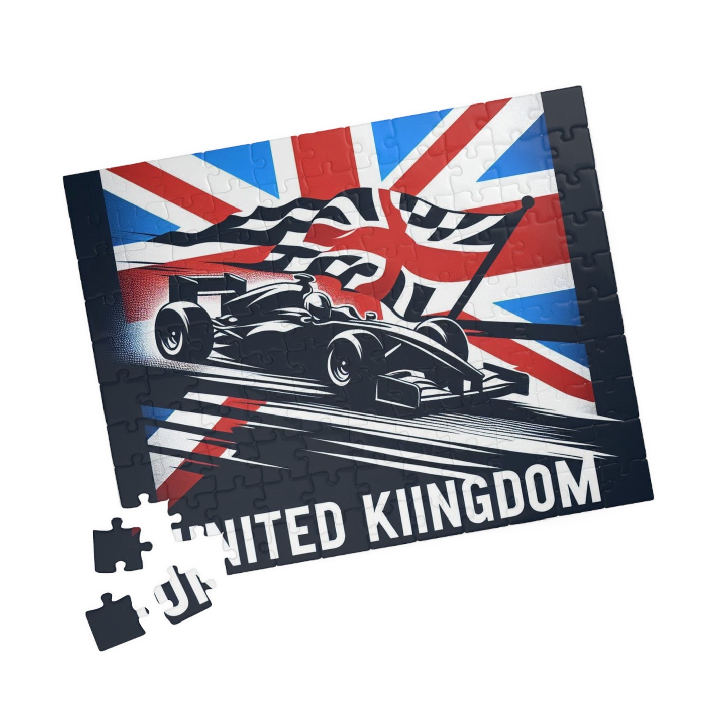 Flag Village United Kingdom Racing Car Sporting Flag Puzzle (110, 252, 520, 1014-piece) UK0001