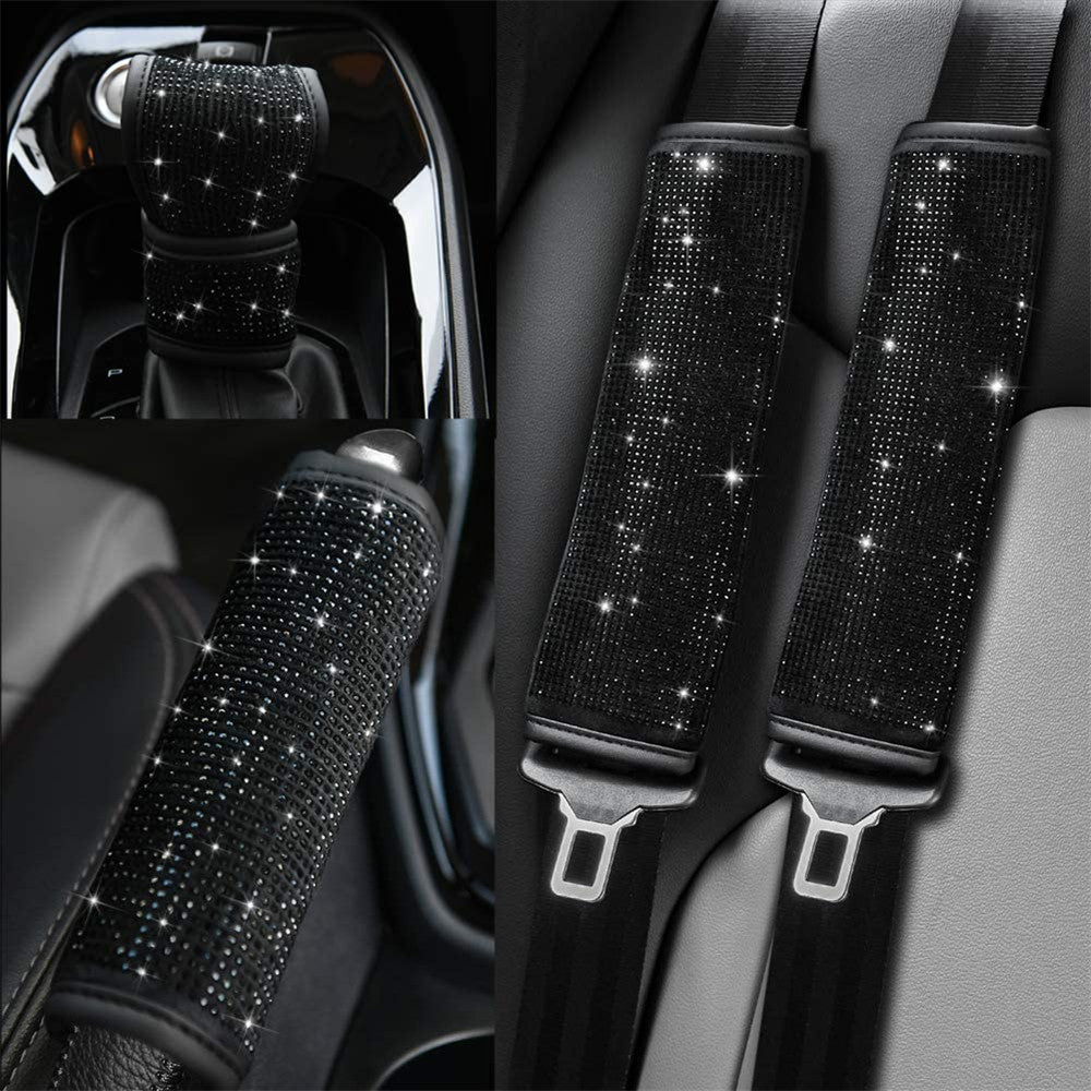 Flag Village Auto Tools Diamond Steering Wheel Cover Rhinestones Crystals Car Handcraft Steering Wheel Covers