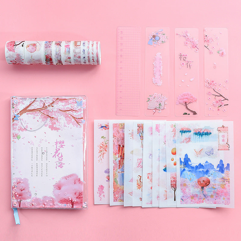 Flag Village Cute Creative Cherry Blossom Hand Ledger Gift Box Set