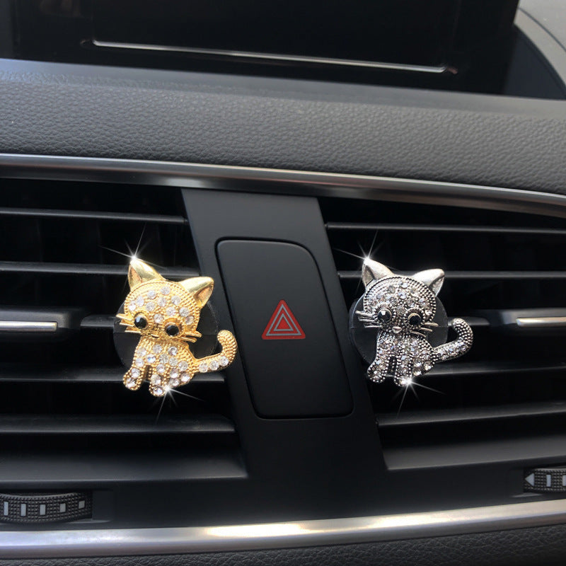 Flag Village Auto Tools Retro Cute Kitten Car Ornaments Accessories