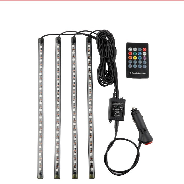 Flag Village Auto Tools Automotive atmosphere One to four lights Remote 4x9 LED atmosphere lamp Indoor foot lamp