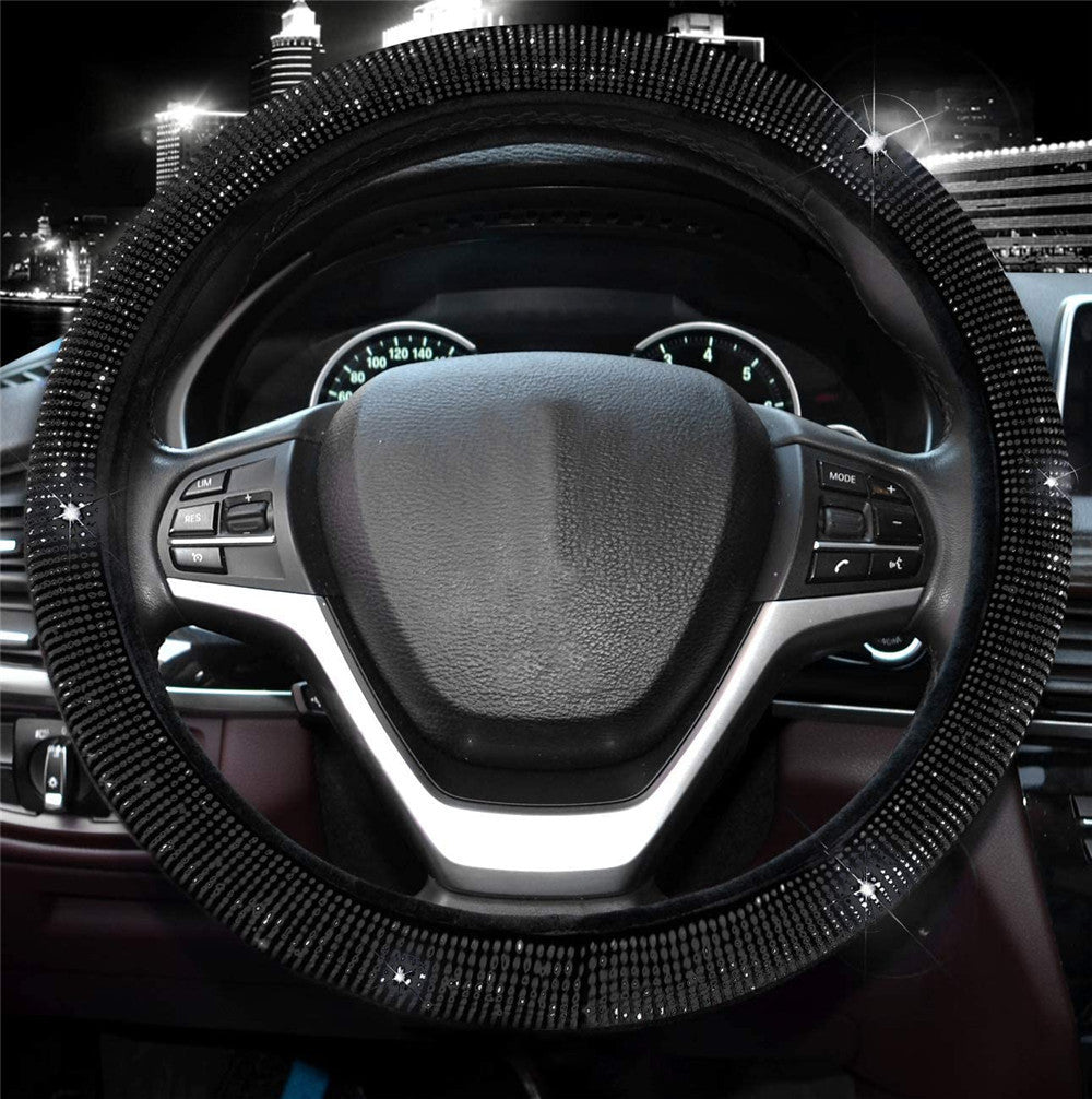 Flag Village Auto Tools Diamond Steering Wheel Cover Rhinestones Crystals Car Handcraft Steering Wheel Covers