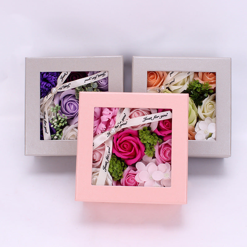 Flag Village Teacher's Day Gift Creative Gift Soap Flower Gift Box Girlfriends Birthday Gift Simulation Rose Soap Flower For Teacher