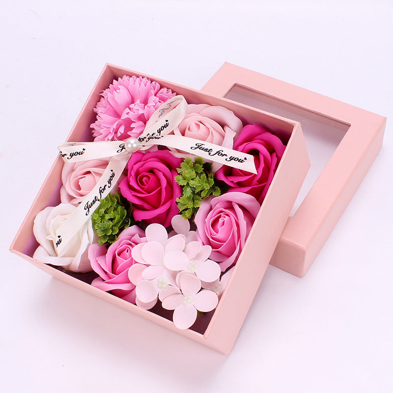 Flag Village Teacher's Day Gift Creative Gift Soap Flower Gift Box Girlfriends Birthday Gift Simulation Rose Soap Flower For Teacher