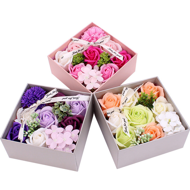 Flag Village Teacher's Day Gift Creative Gift Soap Flower Gift Box Girlfriends Birthday Gift Simulation Rose Soap Flower For Teacher