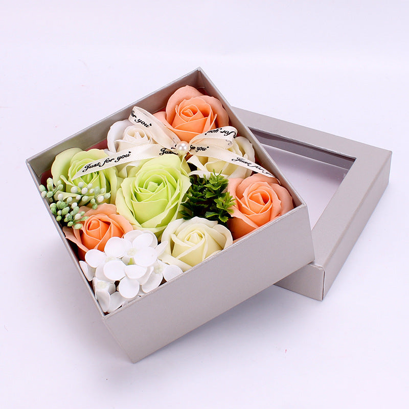 Flag Village Teacher's Day Gift Creative Gift Soap Flower Gift Box Girlfriends Birthday Gift Simulation Rose Soap Flower For Teacher