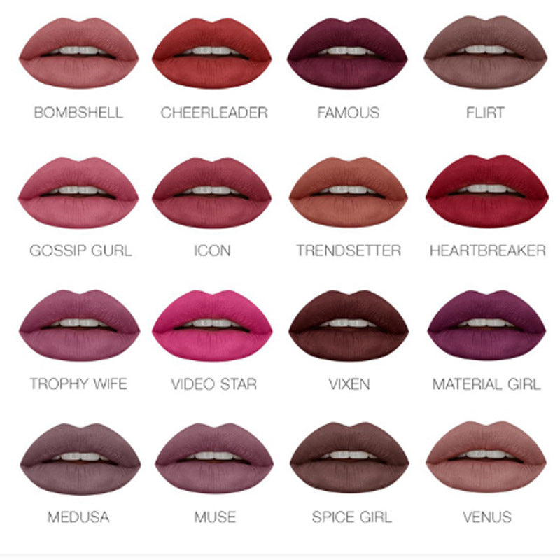 Flag Village Long Lasting Waterproof Lipstick 16 Gift Box Lip Gloss