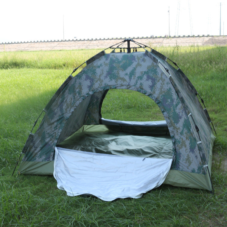 Flag Village Outdoor Travel Tent 3-4 People Camouflage Mountaineering Tent Beach Camping Tent