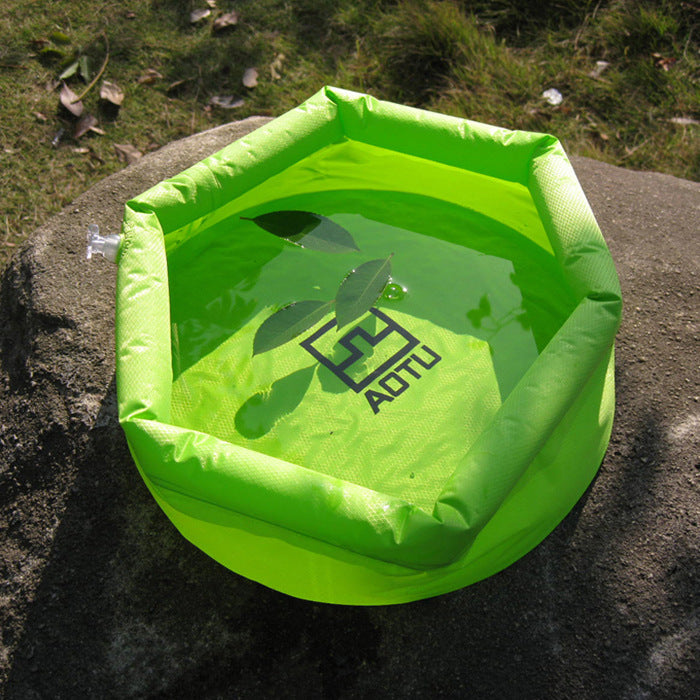 Flag Village Camping Concave-Convex Outdoor Folding Washbasin Bucket