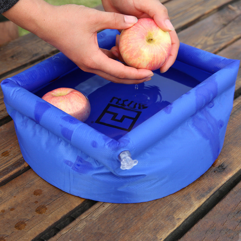 Flag Village Camping Concave-Convex Outdoor Folding Washbasin Bucket