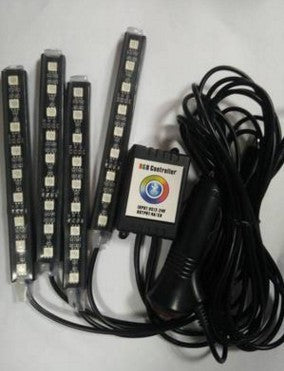 Flag Village Auto Tools Automotive atmosphere One to four lights Remote 4x9 LED atmosphere lamp Indoor foot lamp