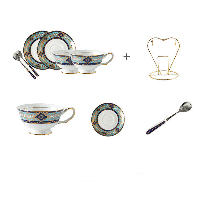 Flag Village European-Style Bone China Hotel Coffee Cup And Saucer Set Flower Teapot British Afternoon Tea Cup Gift Box Customized Logo Gift