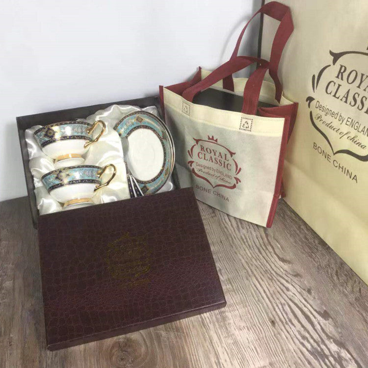 Flag Village European-Style Bone China Hotel Coffee Cup And Saucer Set Flower Teapot British Afternoon Tea Cup Gift Box Customized Logo Gift