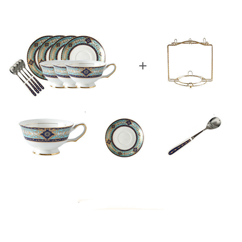 Flag Village European-Style Bone China Hotel Coffee Cup And Saucer Set Flower Teapot British Afternoon Tea Cup Gift Box Customized Logo Gift