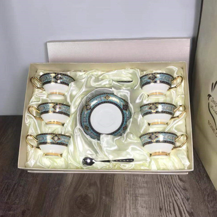 Flag Village European-Style Bone China Hotel Coffee Cup And Saucer Set Flower Teapot British Afternoon Tea Cup Gift Box Customized Logo Gift