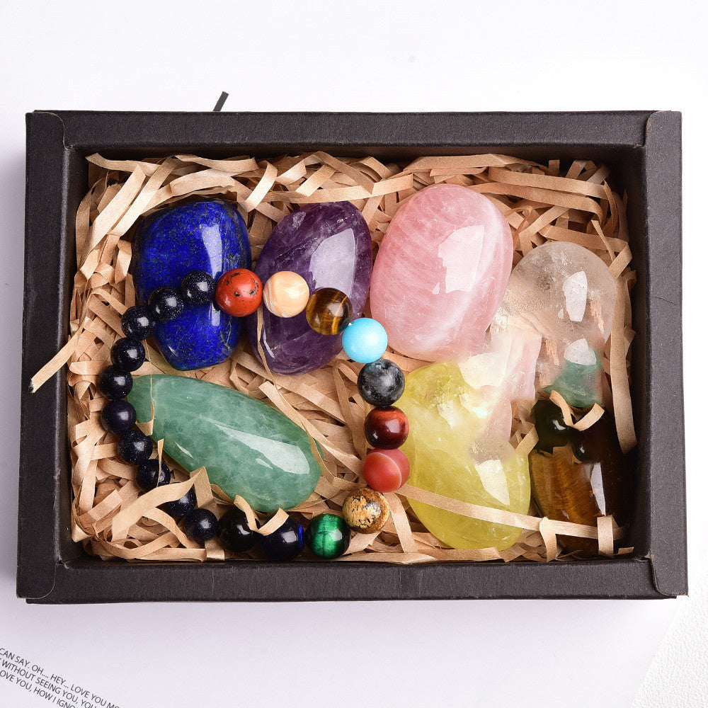 Flag Village Amethyst Block Natural Crystal Hexagonal Prism Power Stone Exquisite Gift Box Packaging