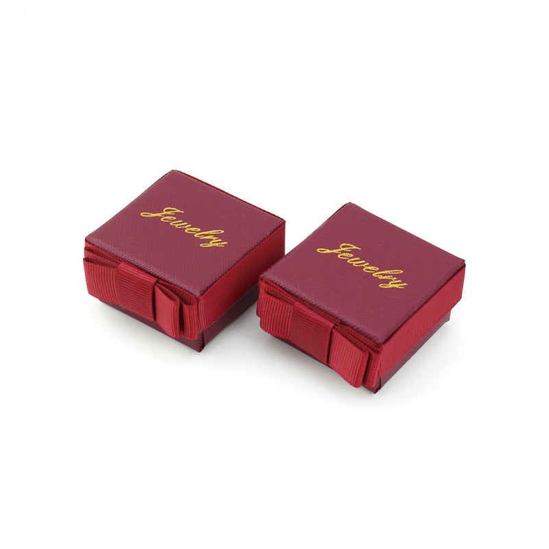 Flag Village Packaging Gift Box Dark Green Bow Jewelry Box Ring Box Necklace Box Jewelry Box Bracelet Box Wholesale