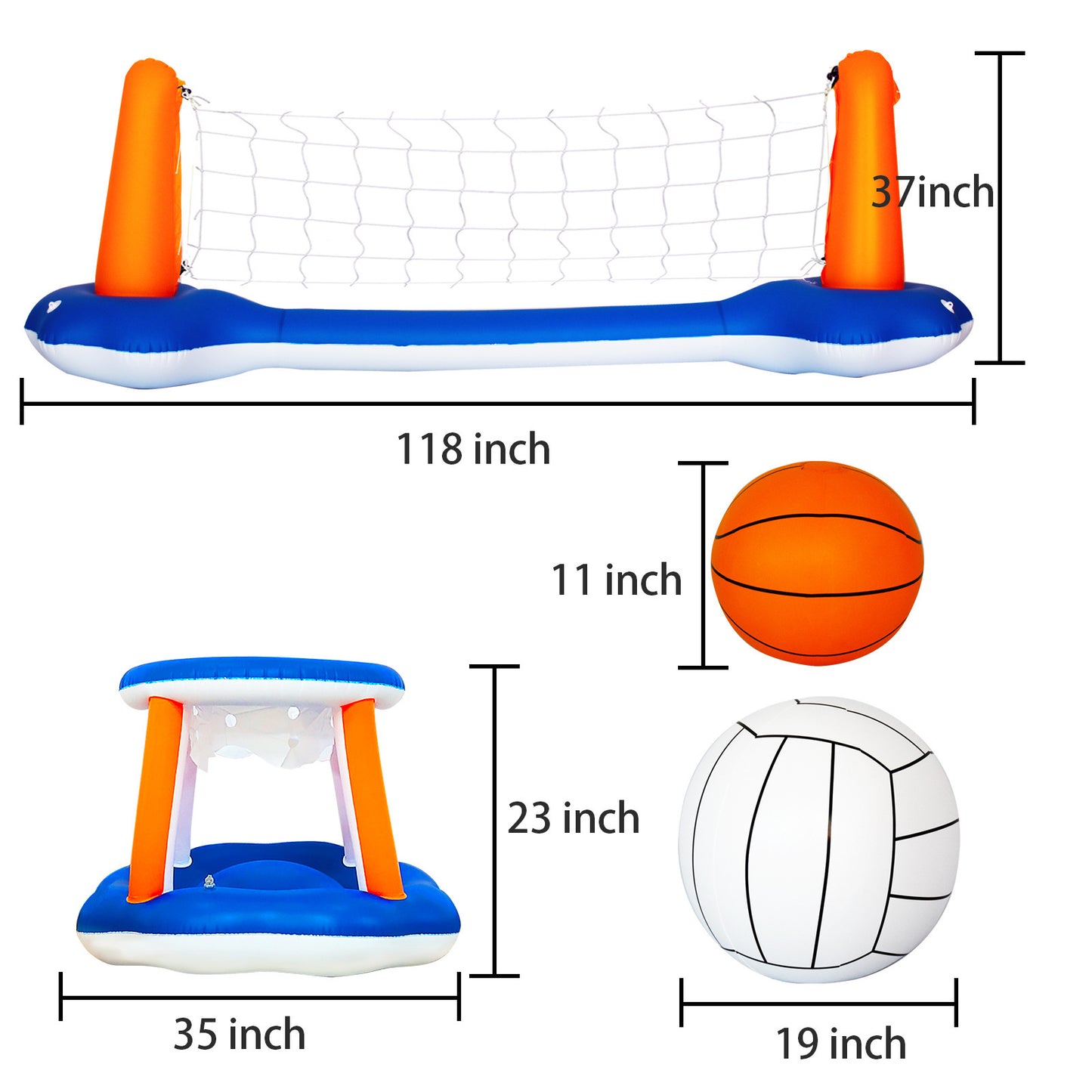 Flag Village Water Volleyball Rack, Inflatable Basketball, Swimming Pool, Beach Water Games, Water Raft Ball
