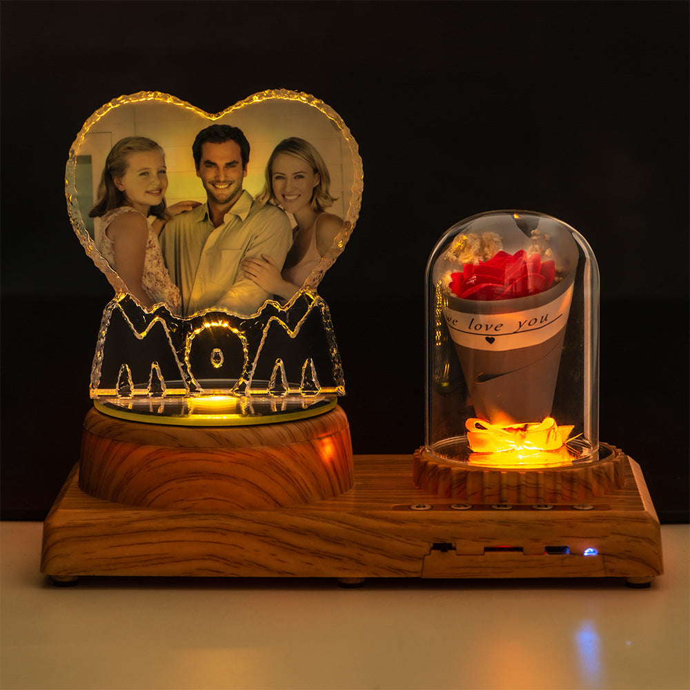 Flag Village Personalized Photo Night Light Bluetooth Music Gift Box 3D Crystal Inner Carving Gift