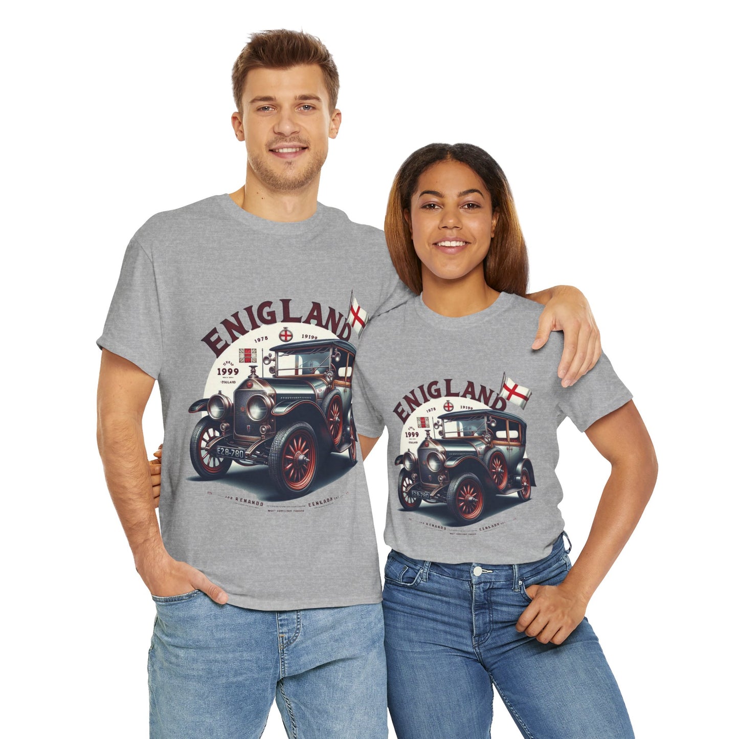 Flag Village UK Vintage Car Flag T-SHIRT Heavy Cotton Tee UK0020