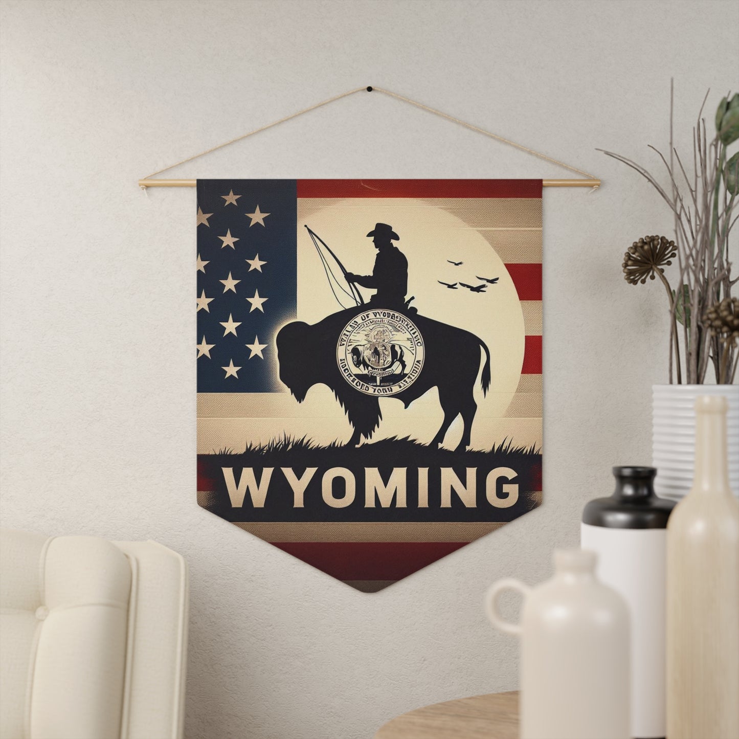 Flag Village Wyoming State Flag Pennant Sporting Home Wall decoration WY0002