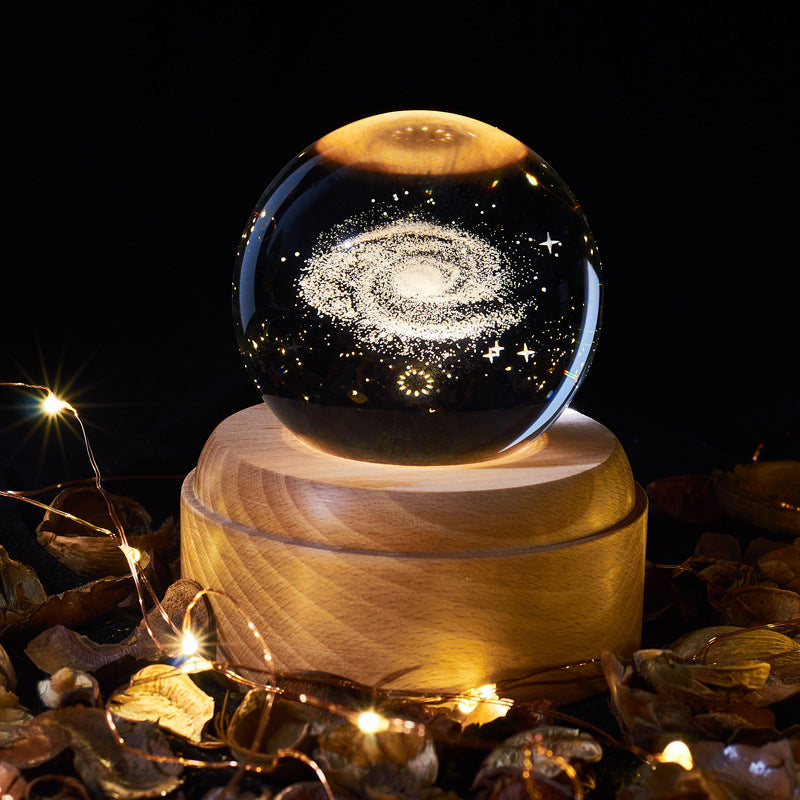 Flag Village Simple Creative Crystal Ball Moon Light Starry Sky Galaxy Night Light For Friends, Girlfriends, Birthday Gifts, Graduation Gifts