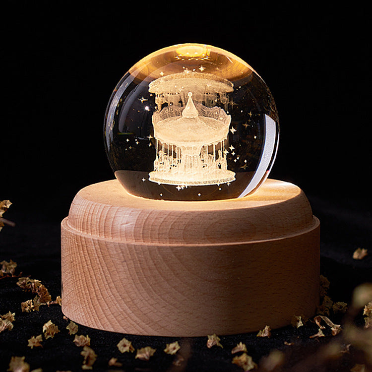Flag Village Simple Creative Crystal Ball Moon Light Starry Sky Galaxy Night Light For Friends, Girlfriends, Birthday Gifts, Graduation Gifts