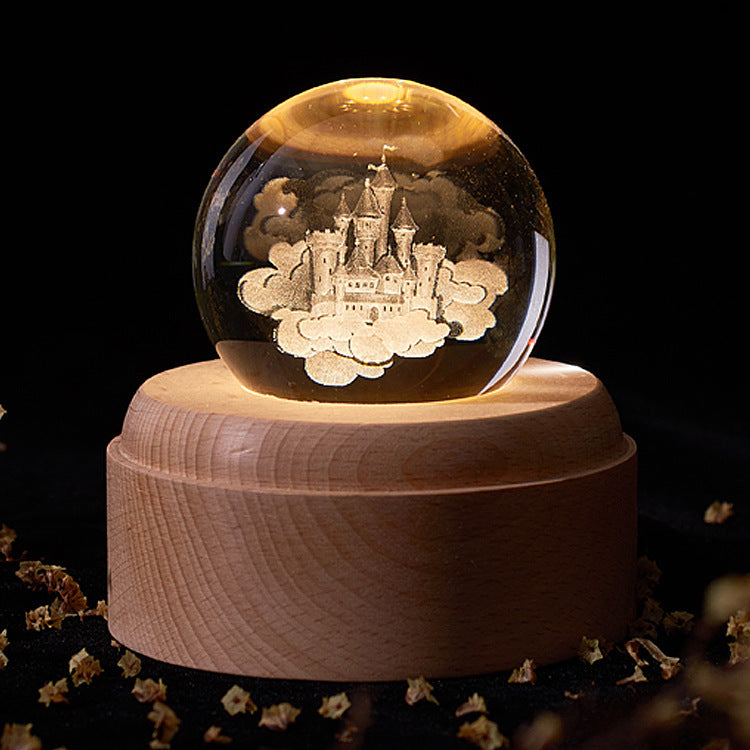 Flag Village Simple Creative Crystal Ball Moon Light Starry Sky Galaxy Night Light For Friends, Girlfriends, Birthday Gifts, Graduation Gifts