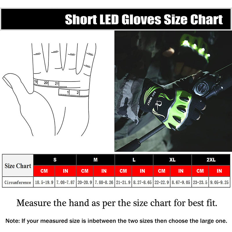 Flag Village Fingerless Outdoor Sports Bike Lighting Gloves
