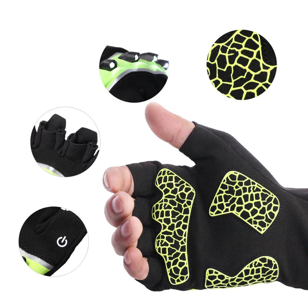 Flag Village Fingerless Outdoor Sports Bike Lighting Gloves
