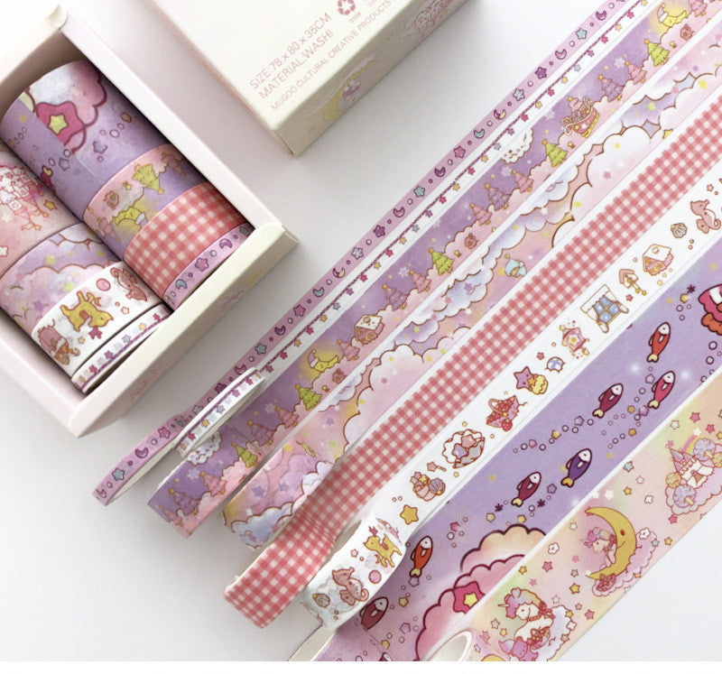 Flag Village Basic Pattern Color Gift box Set With Salt Pocket Sticker