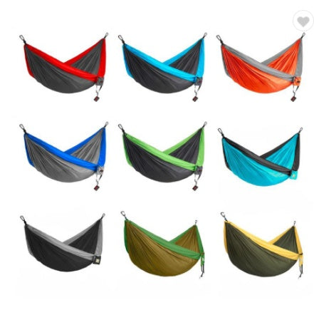 Flag Village Outdoor Color Matching Nylon Parachute Cloth Single 270x140 Camping Hammock Outdoor Swing