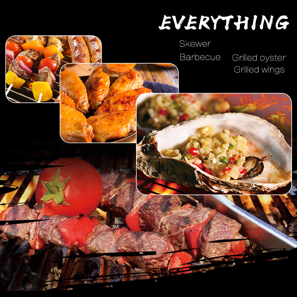 Flag Village BBQ Grill Folding Stainless Steel Portable Small Barbecue Grill Tool BBQ Outdoor Camping Charcoal Furnace BBQ Grills Accessories