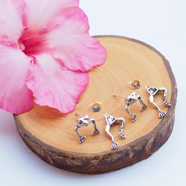 Flag Village Cute Frog Earrings Funny Animal Earrings For Women Girls Stud Earrings Jewelry Gifts