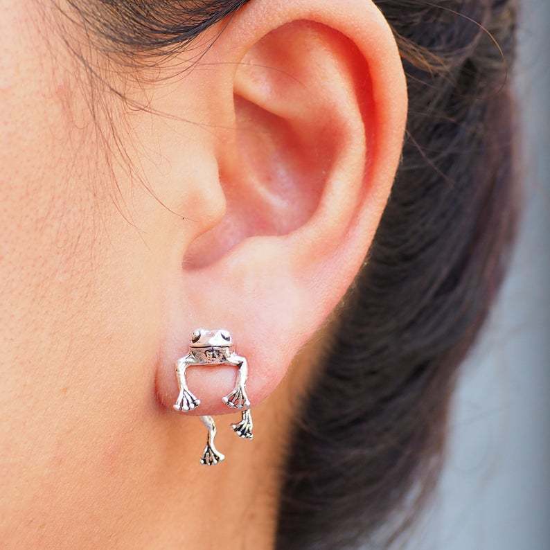 Flag Village Cute Frog Earrings Funny Animal Earrings For Women Girls Stud Earrings Jewelry Gifts