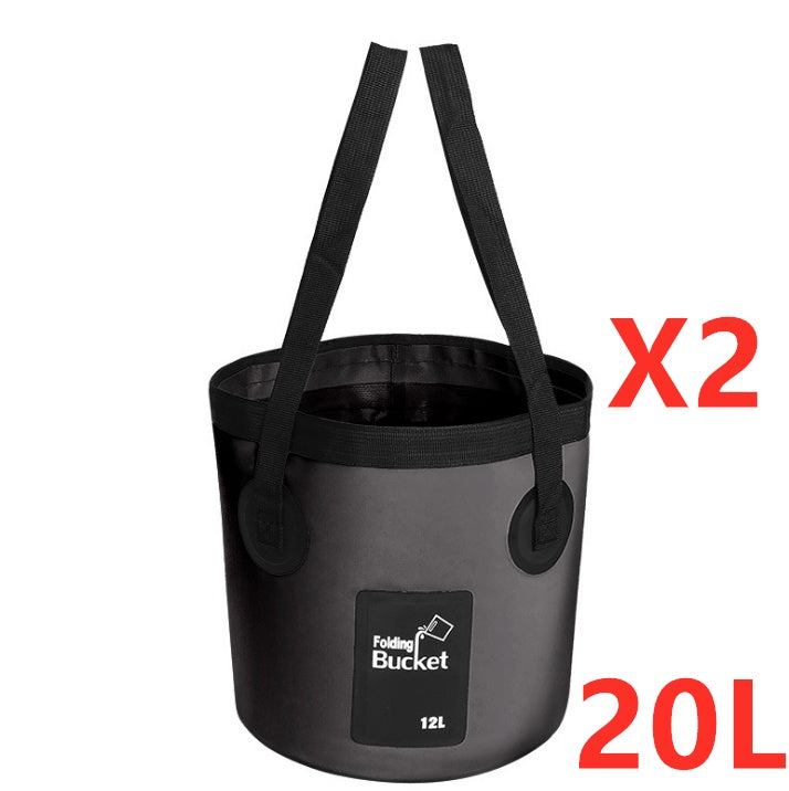 Flag Village Portable Travel Bag Fishing Bucket Folding Bucket Bag Outdoor Convenient Travel Car Wash Bucket Outdoor Waterproof Bag