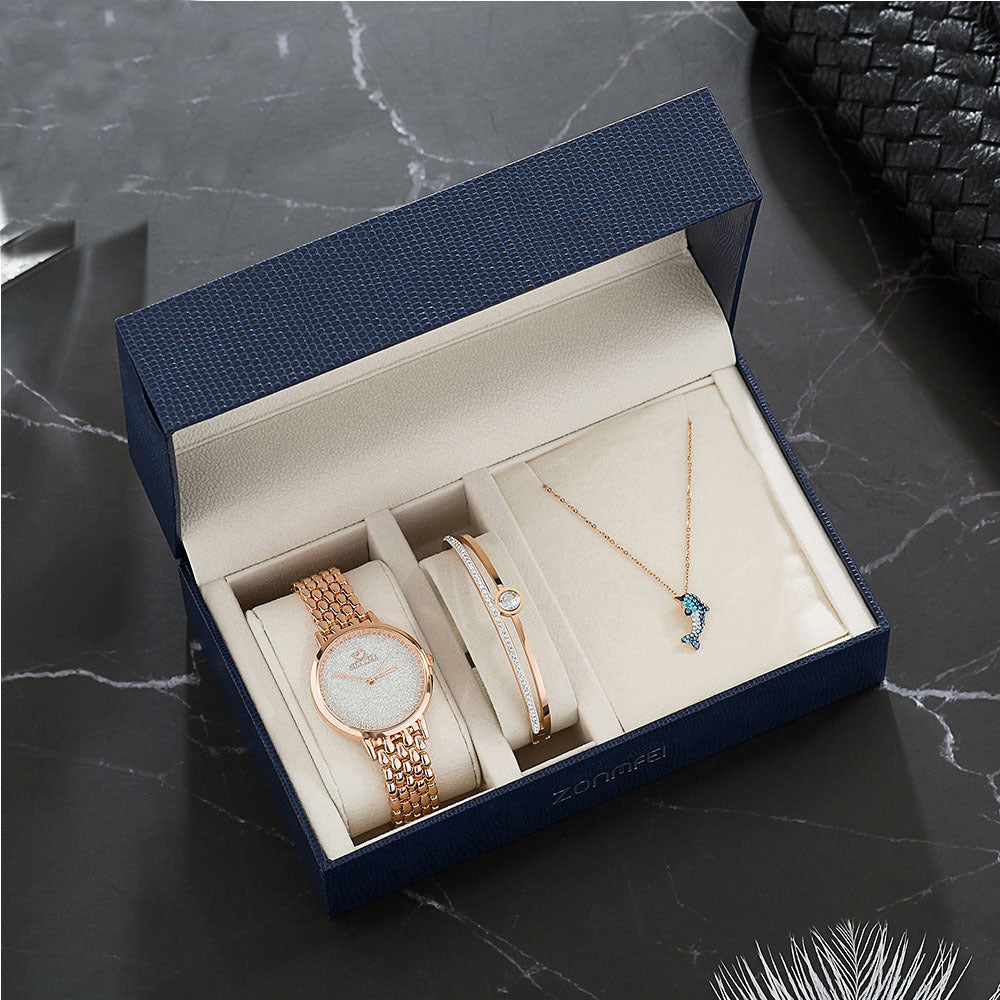 Flag Village Luxury Watch Gifts For Women Earrings Ring Necklace Bracelet