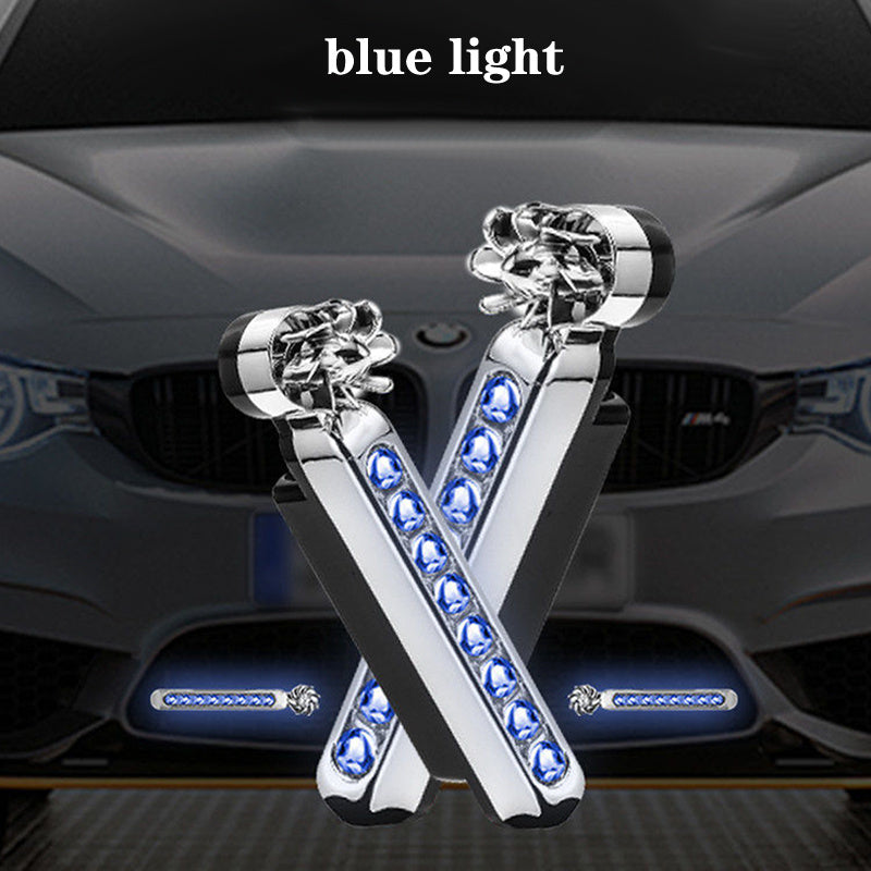 Flag Village Auto Tools 2Pcs No Need External Power Supply Wind Energy Day Light LED Car DRL Led Daytime Running Light Lamp Strip RGB Motorcycle Stying