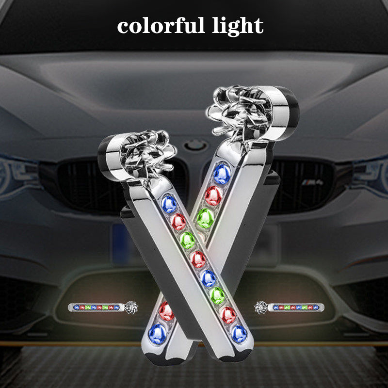 Flag Village Auto Tools 2Pcs No Need External Power Supply Wind Energy Day Light LED Car DRL Led Daytime Running Light Lamp Strip RGB Motorcycle Stying