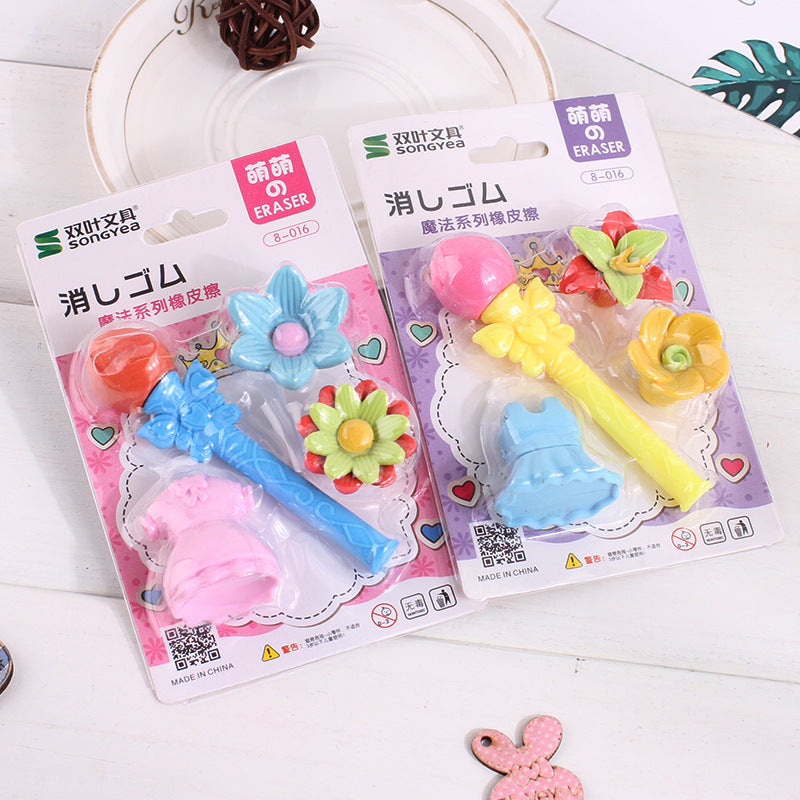 Flag Village Children'S Day Gift Creative Eraser Set Gift Box Engineering Vehicle Model Primary School Student Stationery Prize Wholesale