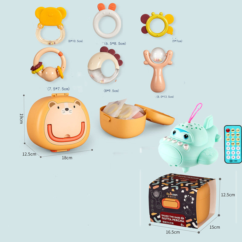 Flag Village Newborn Baby Gift Box Rattle Toy Set Full Moon Baby Gift Maternal And Child Supplies Daquan Gift Boy And Girl